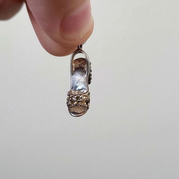 Sterling Silver Studded High Heel Pendant - Picture 2 of 5